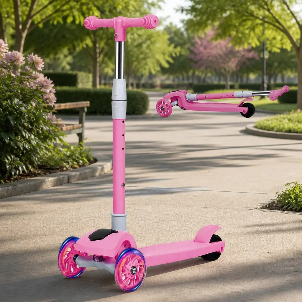 Kids Scooter with LED Lights and Stability