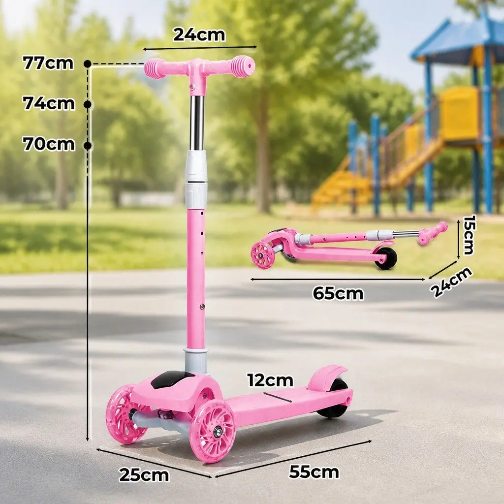 Kids Scooter with LED Lights and Stability