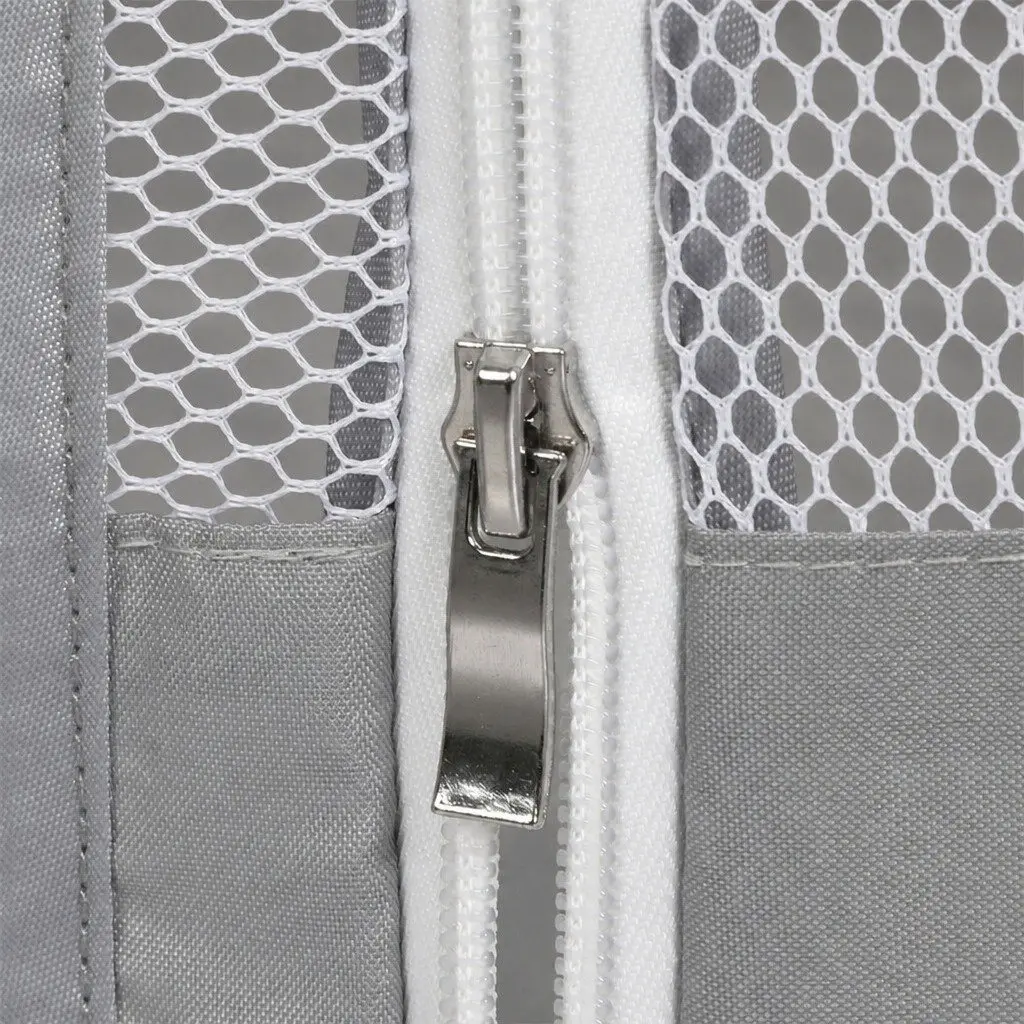 Kids Playpen Grey 125X125cm Foldable Safety Mesh Portable Indoor Outdoor