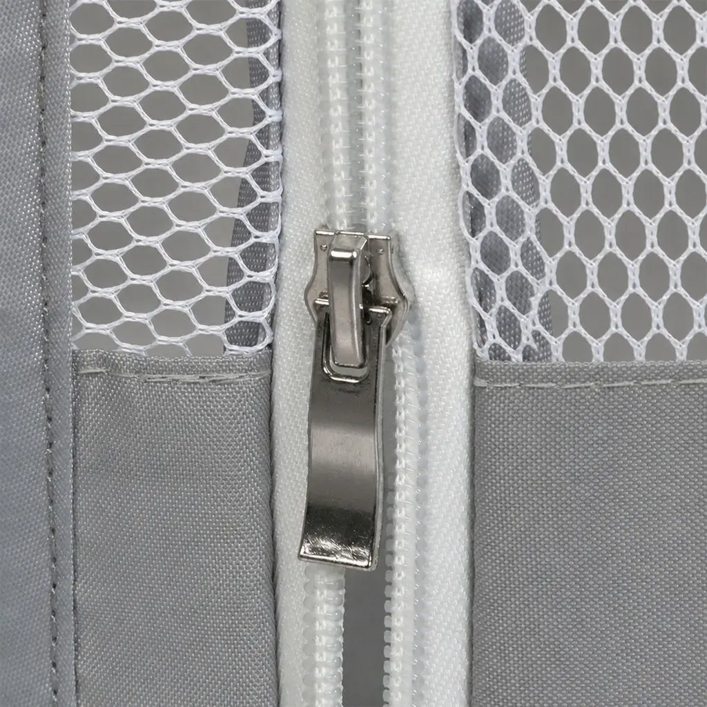 Kids Playpen Grey 180x180cm Foldable Portable Indoor Outdoor Mesh Safety