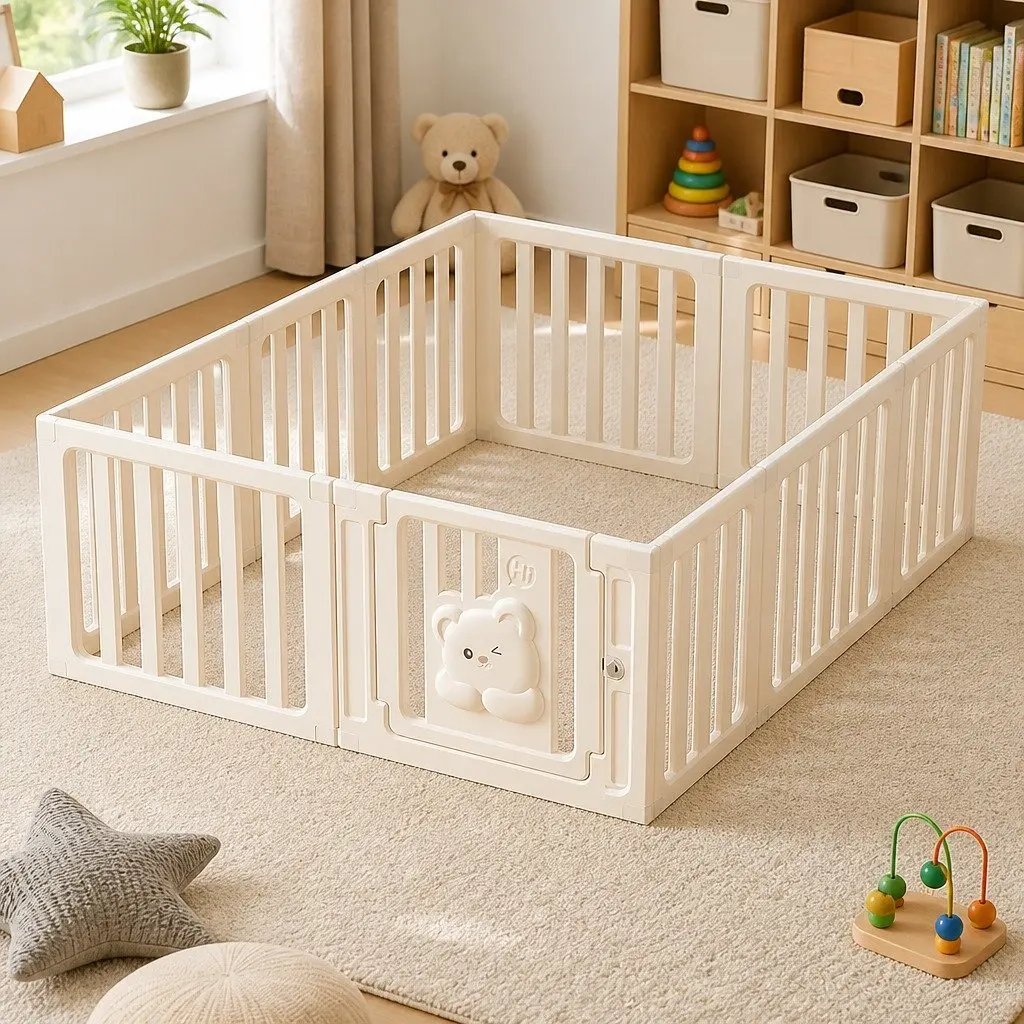 Kids Playpen White 10 Panels Safety Enclosure Indoor Outdoor Portable Play Pen Gate