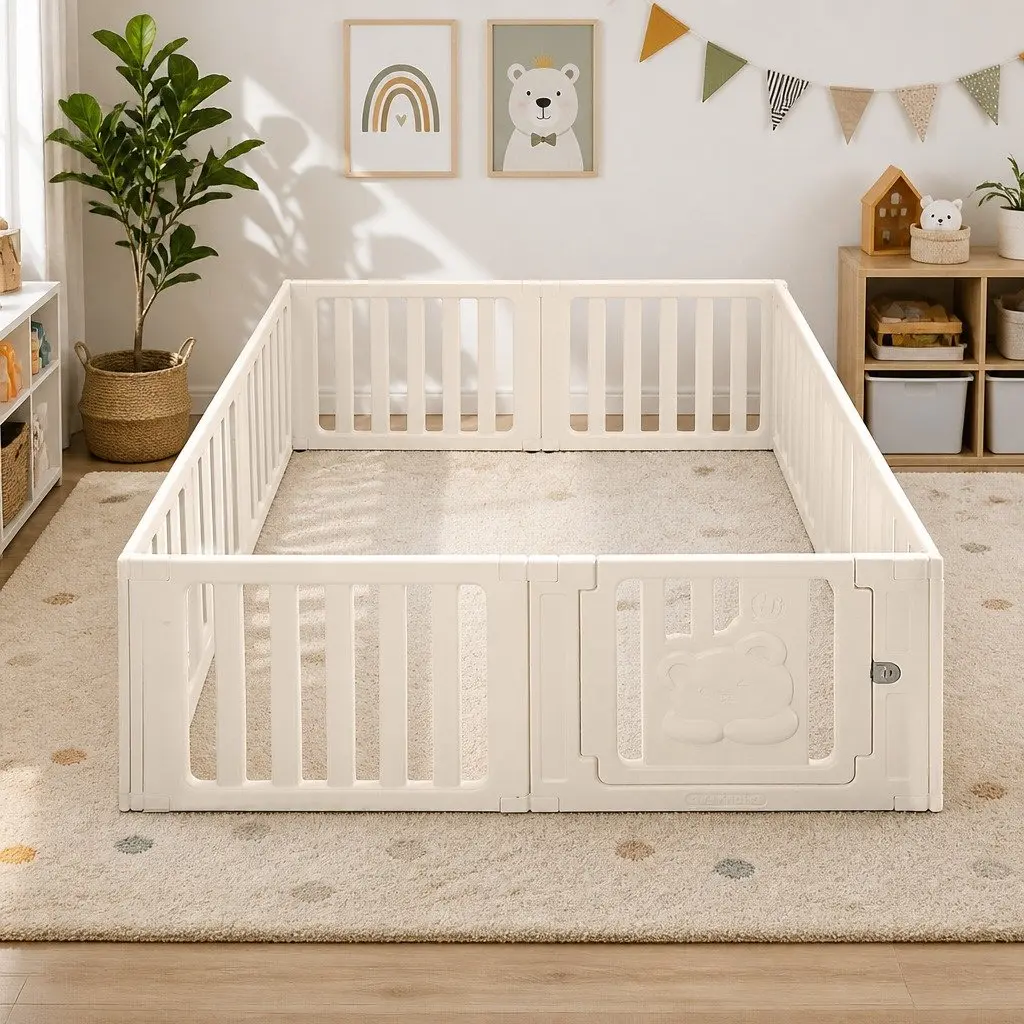 Kids Playpen White 10 Panels Safety Enclosure Indoor Outdoor Portable Play Pen Gate