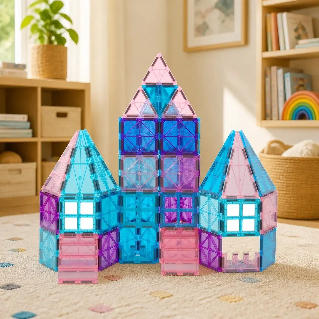 Magnetic Tiles Blocks Multi-colour 100 Piece Educational Building Toy Set