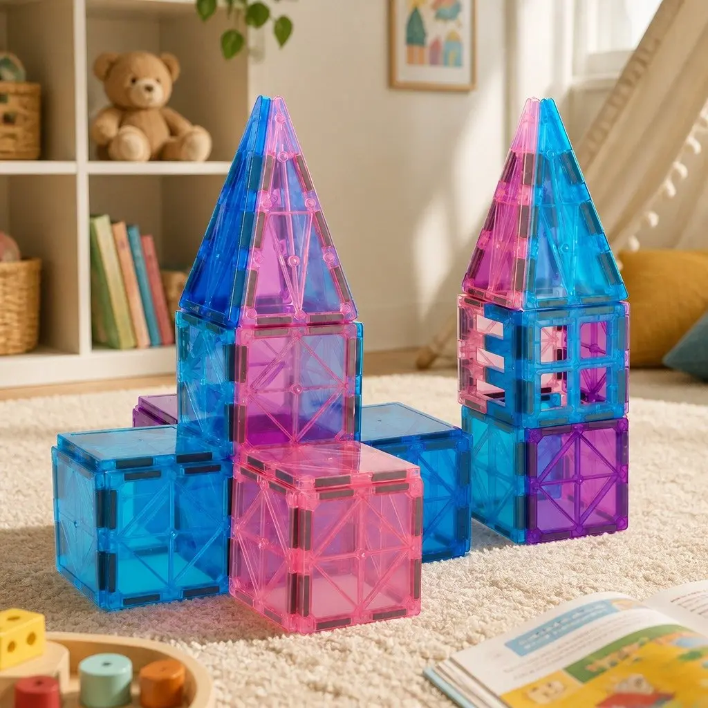Magnetic Tiles Blocks Multi-colour 100 Piece Educational Building Toy Set