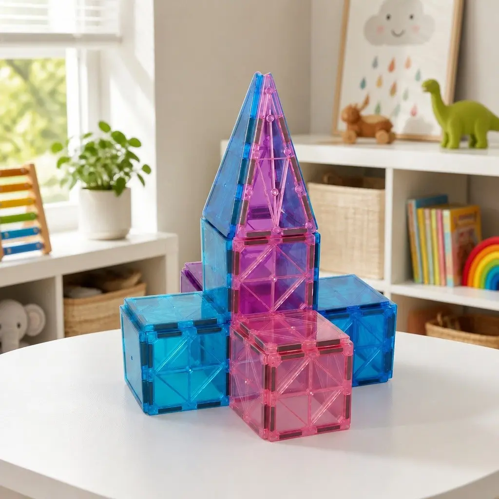 Magnetic Tiles Blocks Multi-colour 100 Piece Educational Building Toy Set