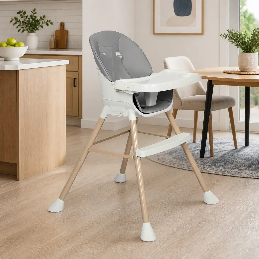 6-In-1 Baby High Chair Removable Tray Dining Seat Infant Feeding Booster Safety