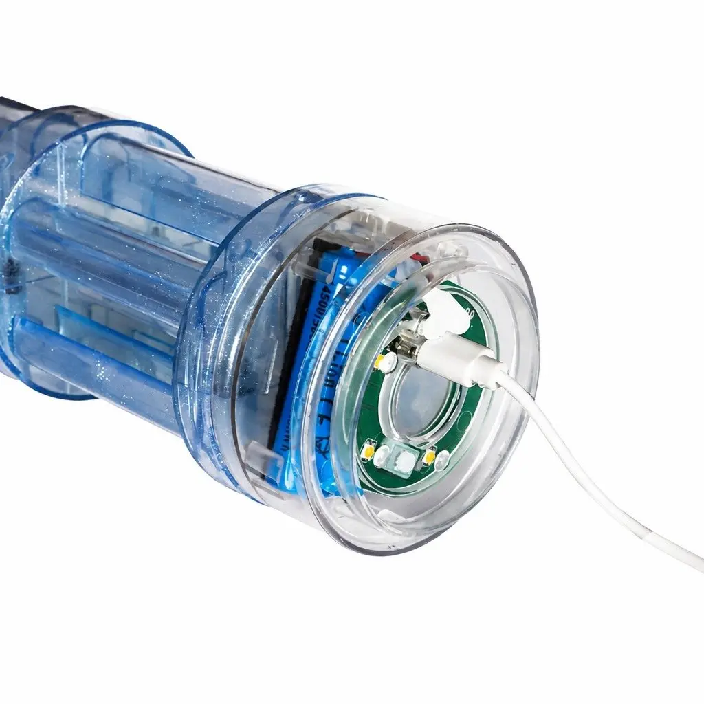 Electric Water Gun Transparent Blue Large Capacity Dual Barrel LED Light