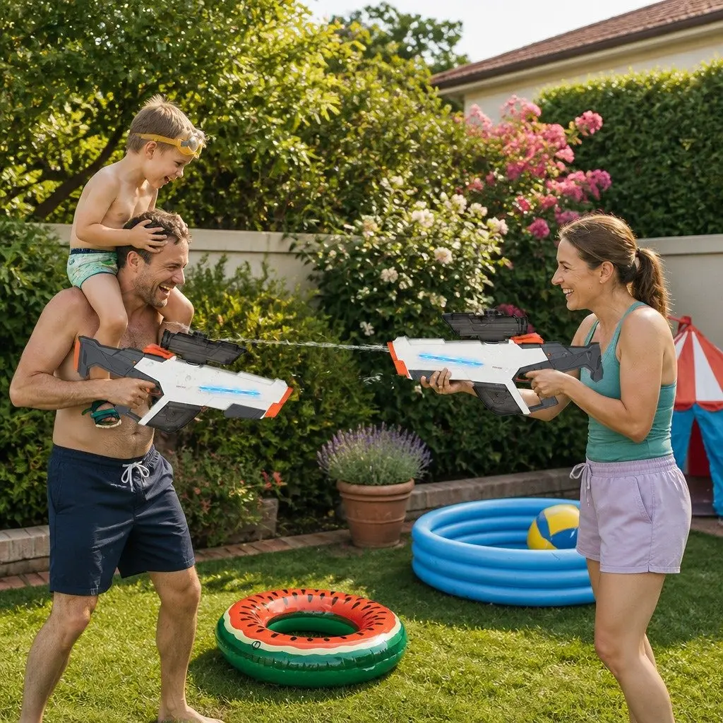 Kids Automatic Electric Water Gun LED Outdoor Summer Beach Pool Party Toy