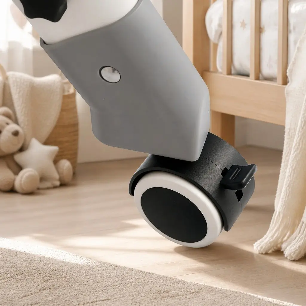Baby Bassinet Grey Portable Adjustable Co-Sleeper Bedside with Wheels