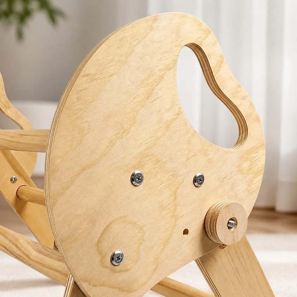Kids Climbing Toy Set Natural Wooden 8-in-1 Play Frame with Triangle Arch Climber Slide Rocker and Cushion Mat for Indoor Play
