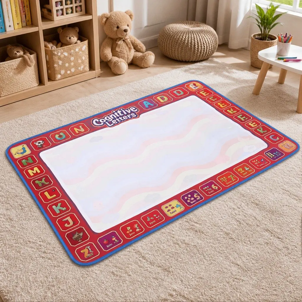 Kids Water Doodle Mat Multi-colour 150cm x 110cm Reusable Drawing Board Foldable Portable