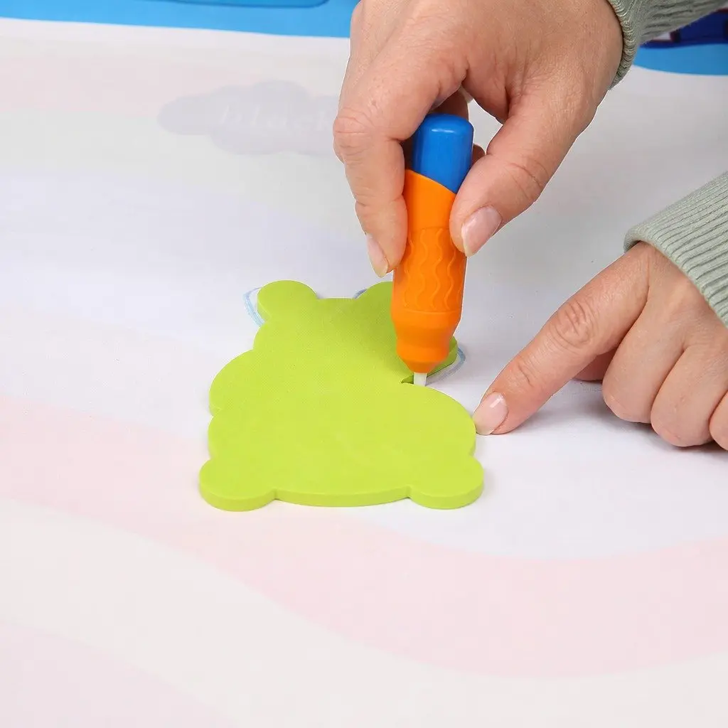 Kids Water Doodle Mat Multi-colour 150cm x 110cm Reusable Drawing Board Foldable Portable