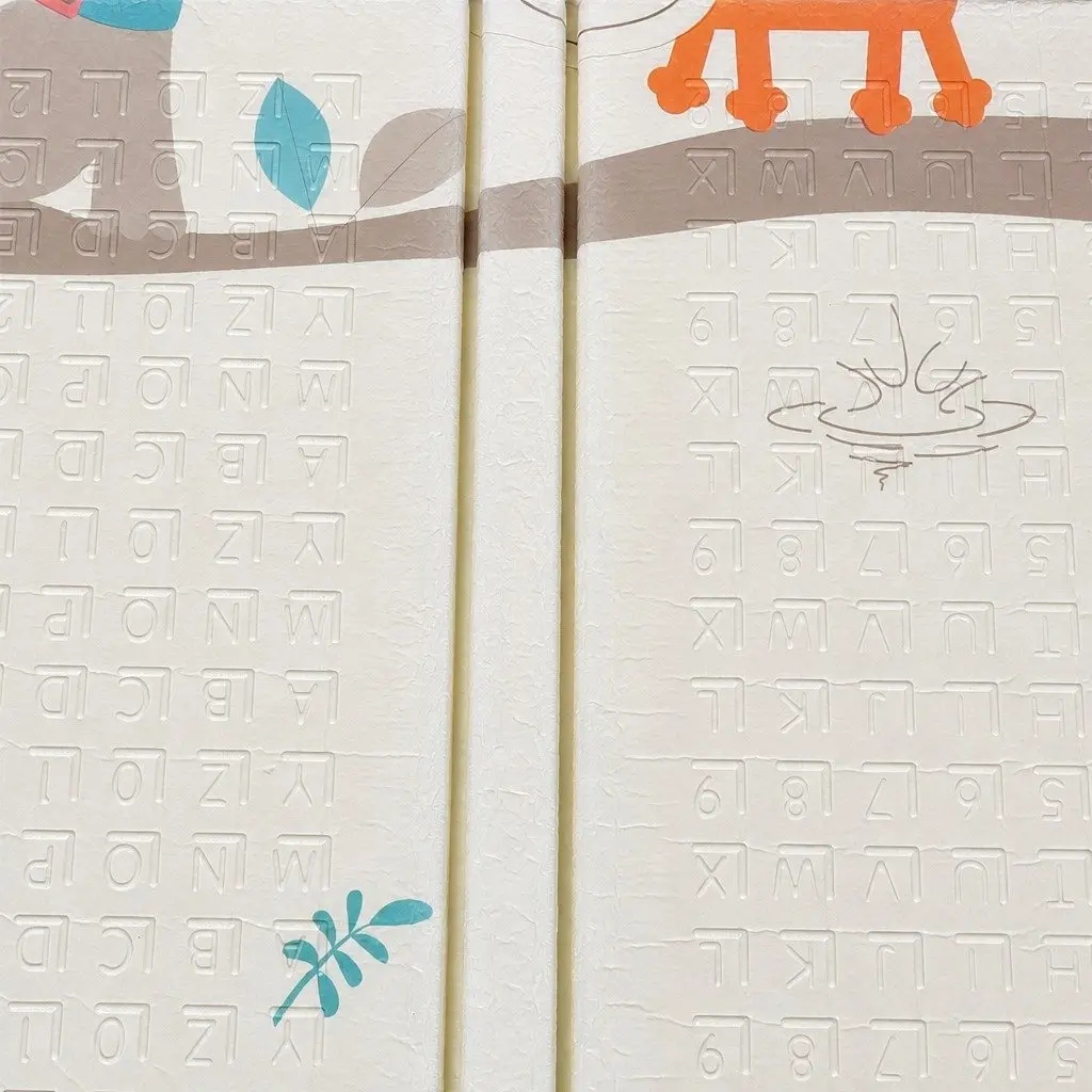 Kids Play Mat Multi-coloured 180cm x 200cm Double-Sided Foldable Activity Mat