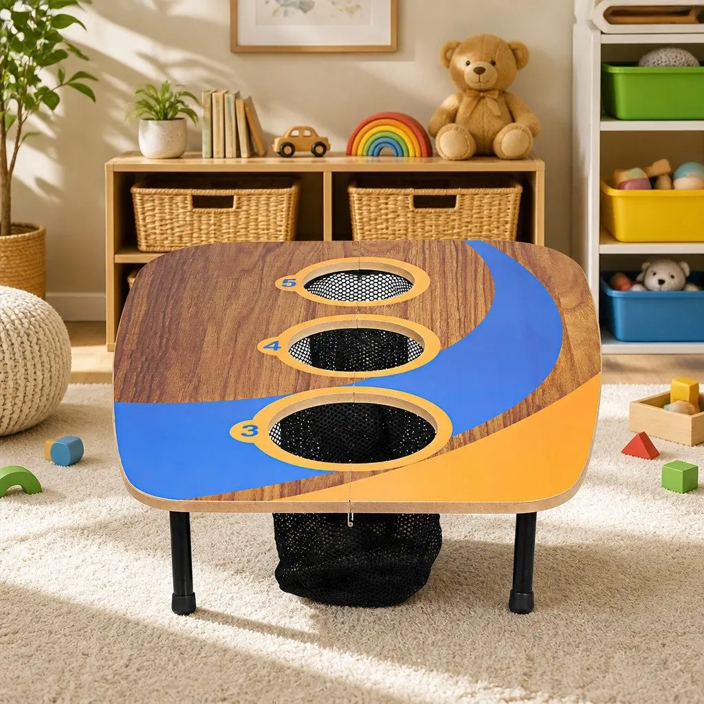 Kids Bean Bag Toss Game Set Cornhole Board Foldable Outdoor Indoor Play