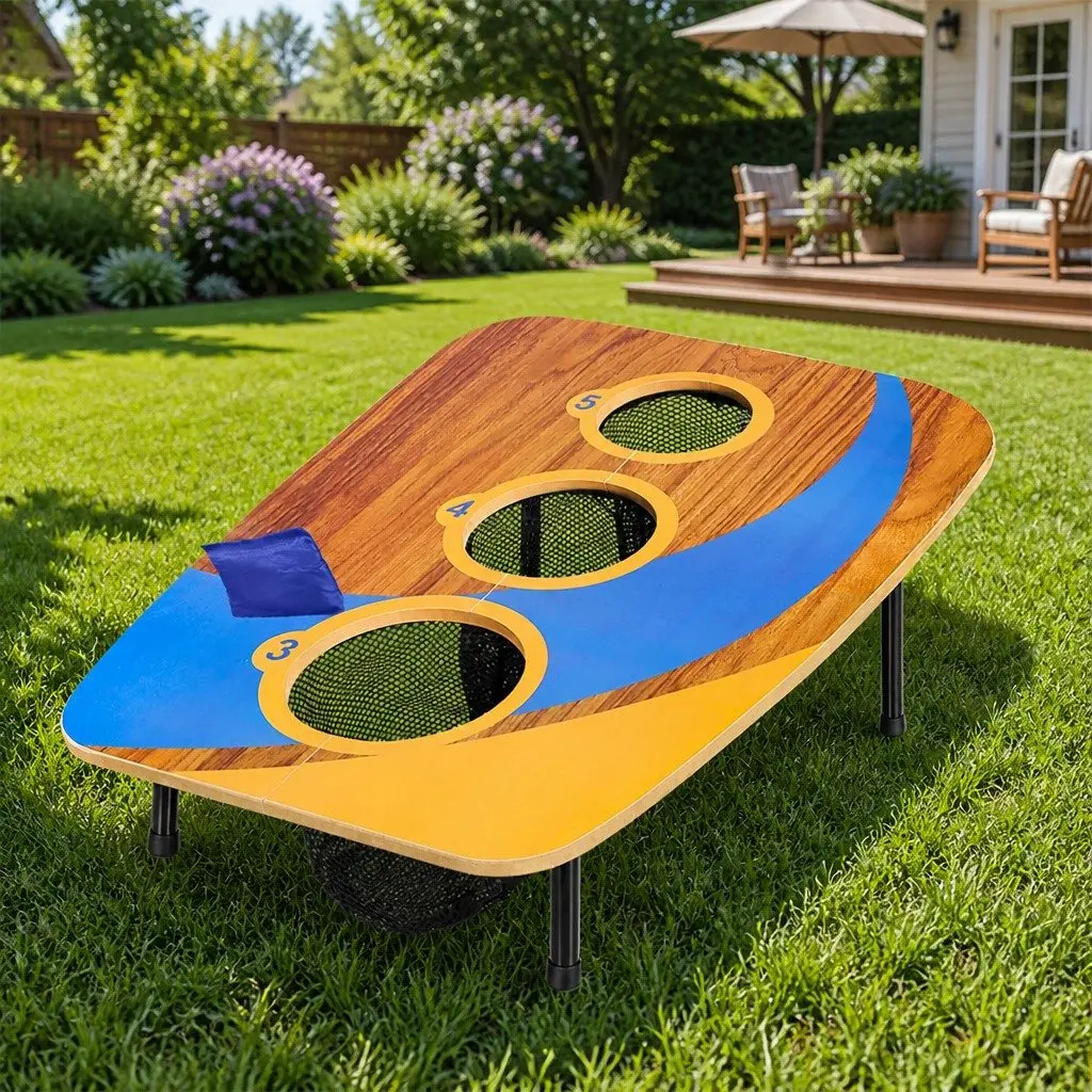 Kids Bean Bag Toss Game Set Cornhole Board Foldable Outdoor Indoor Play