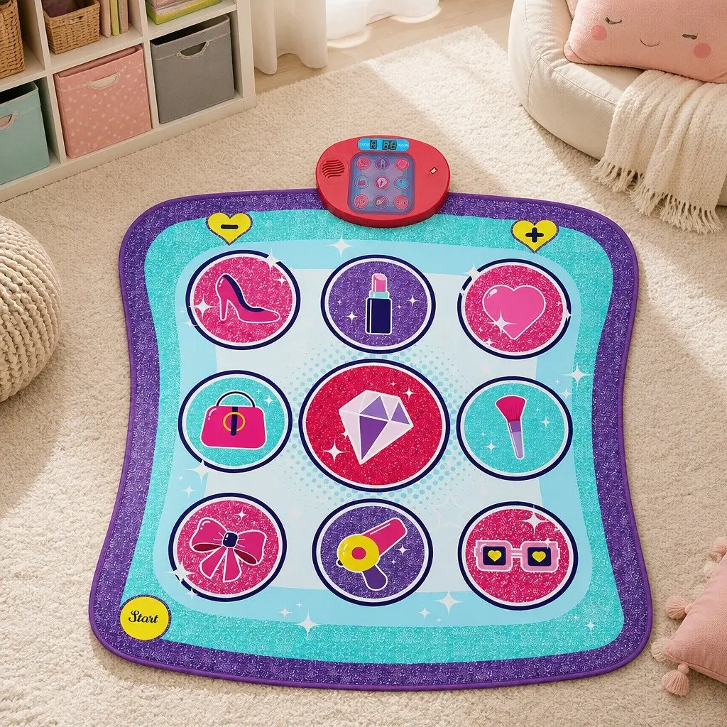 Kids Dance Mat Portable 9 Spots Foldable Educational Music Rhythm Game