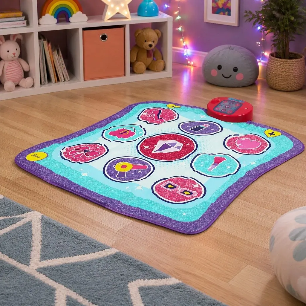 Kids Dance Mat Portable 9 Spots Foldable Educational Music Rhythm Game