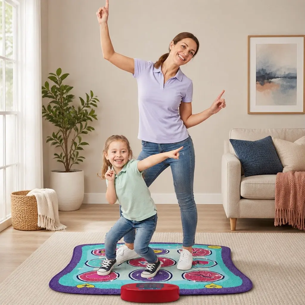 Kids Dance Mat Portable 9 Spots Foldable Educational Music Rhythm Game