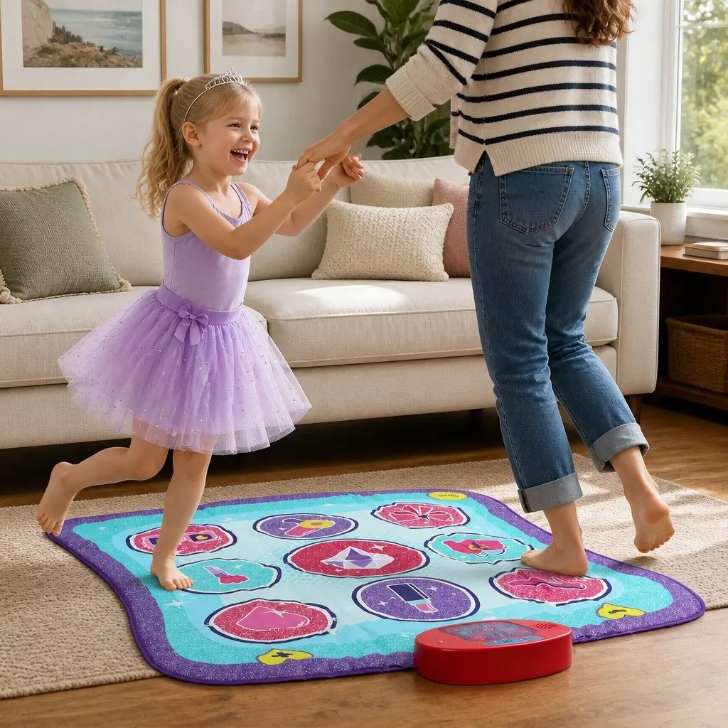 Kids Dance Mat Portable 9 Spots Foldable Educational Music Rhythm Game