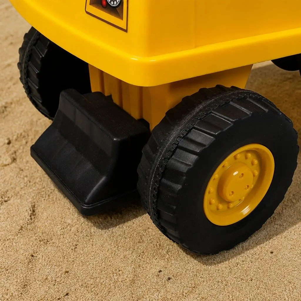 Kids Ride On Excavator Toy Yellow 75cm Interactive Joystick Control Suitable for 12-36 Months