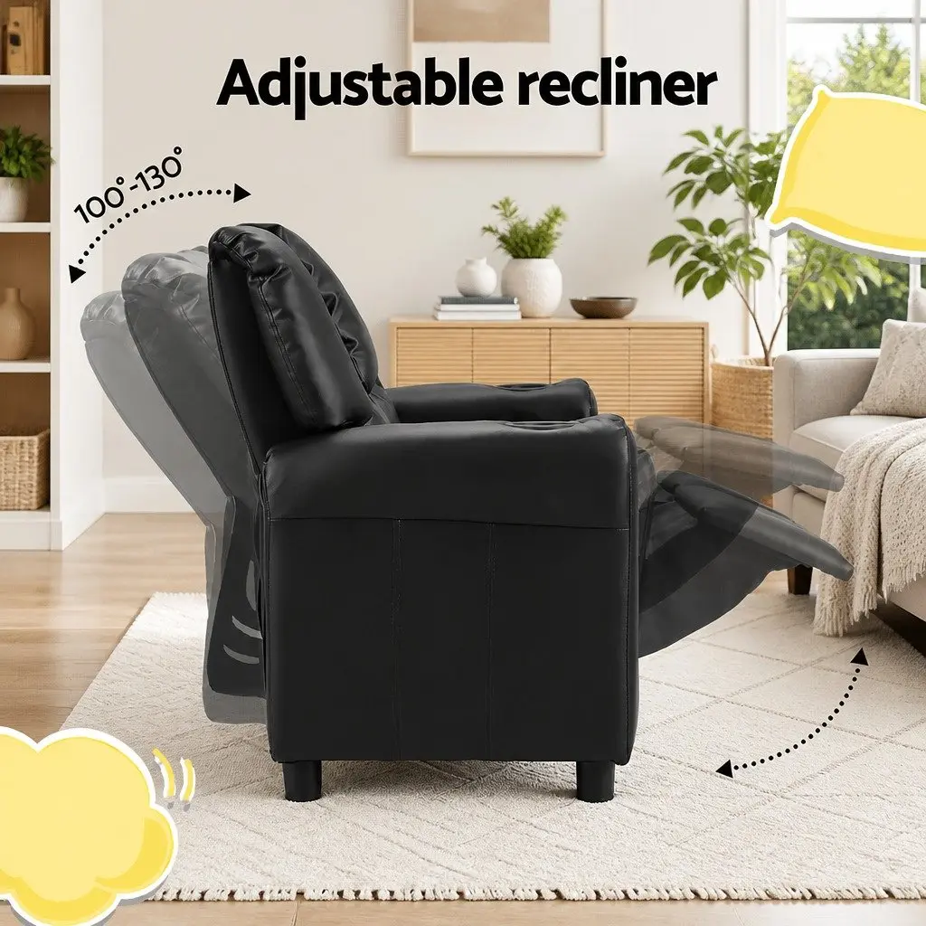 Kids Recliner Chair with Cup Holder