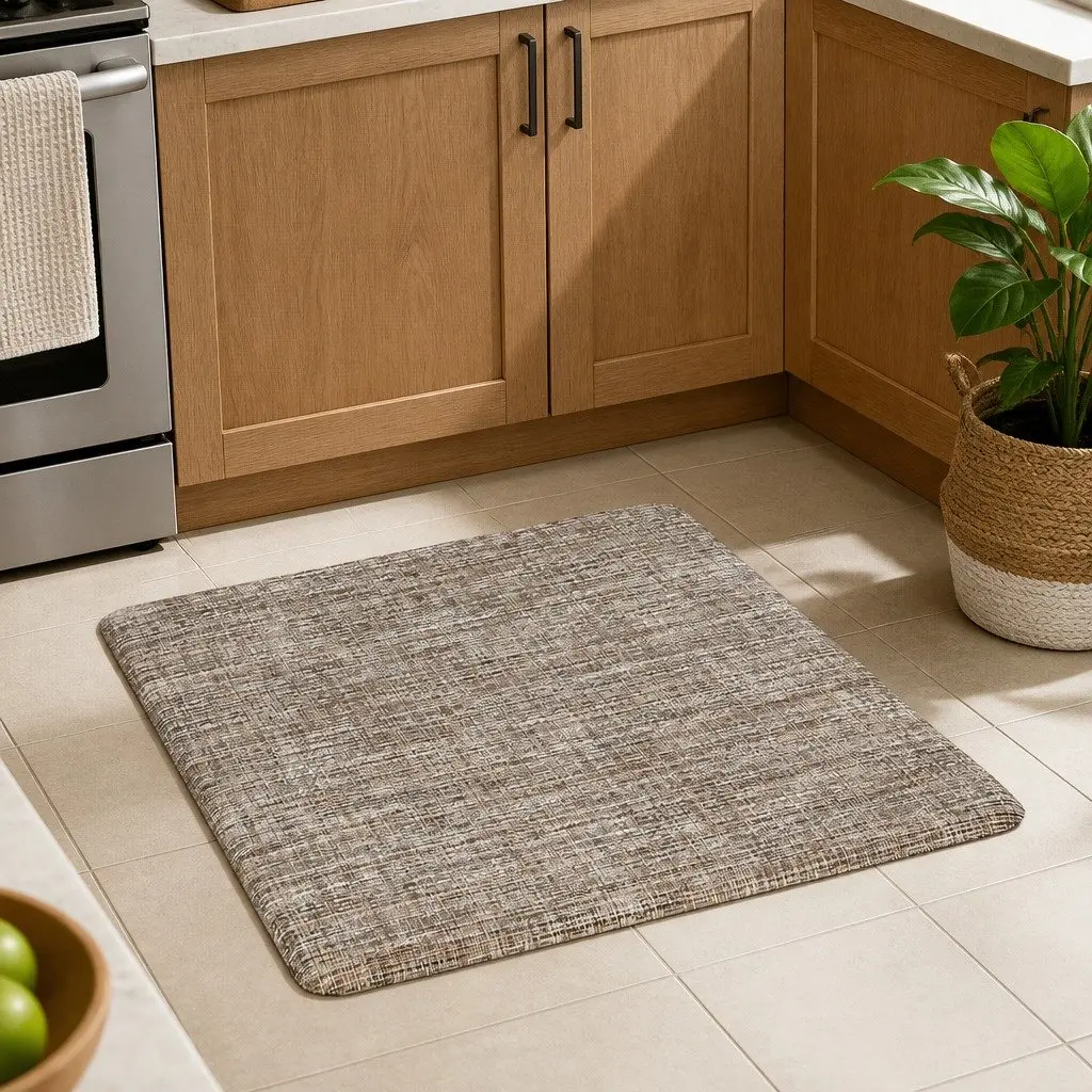 Kitchen Mat Brown 45x75cm Non-slip Textilene Cushioned Comfort Anti-fatigue