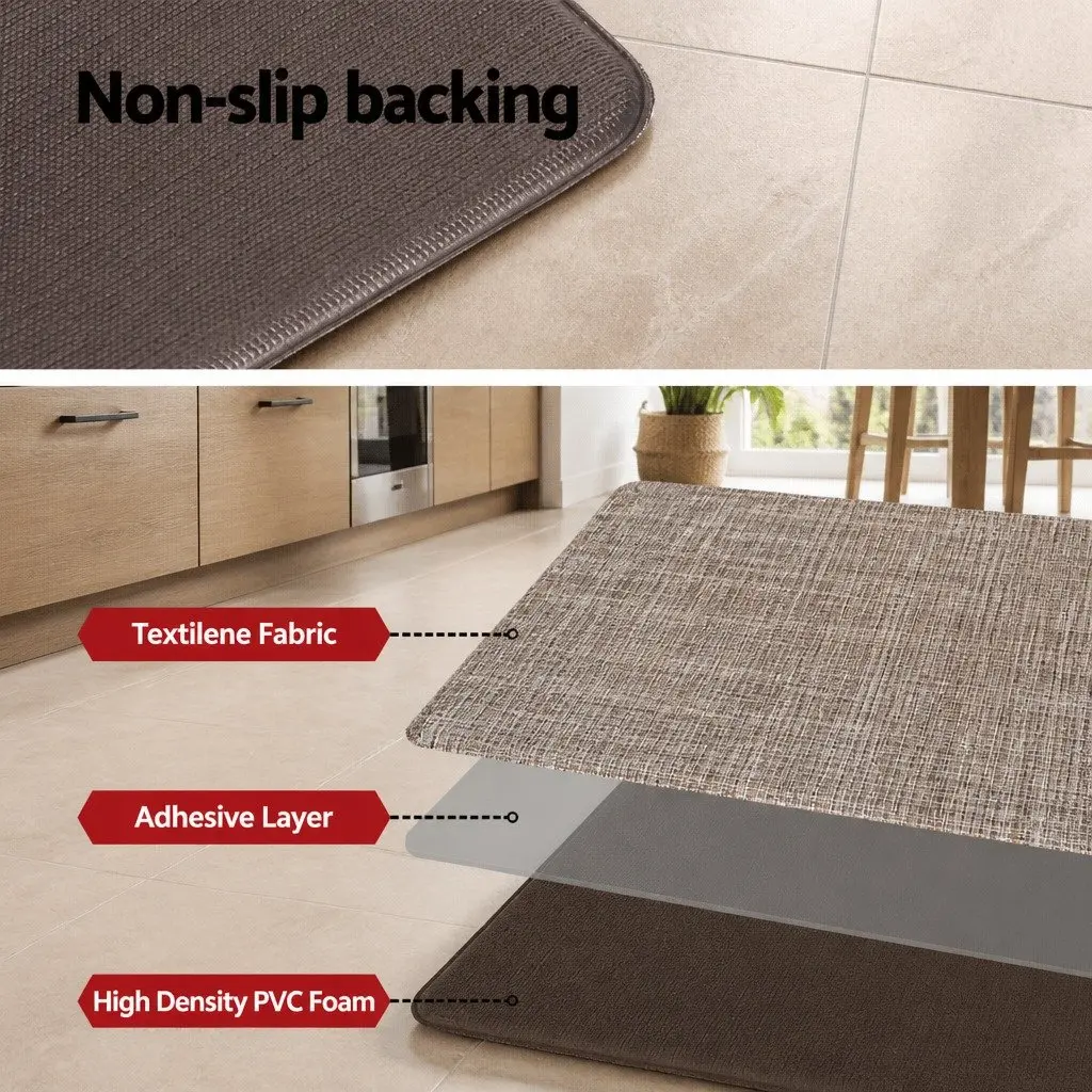 Kitchen Mat Brown 45x75cm Non-slip Textilene Cushioned Comfort Anti-fatigue