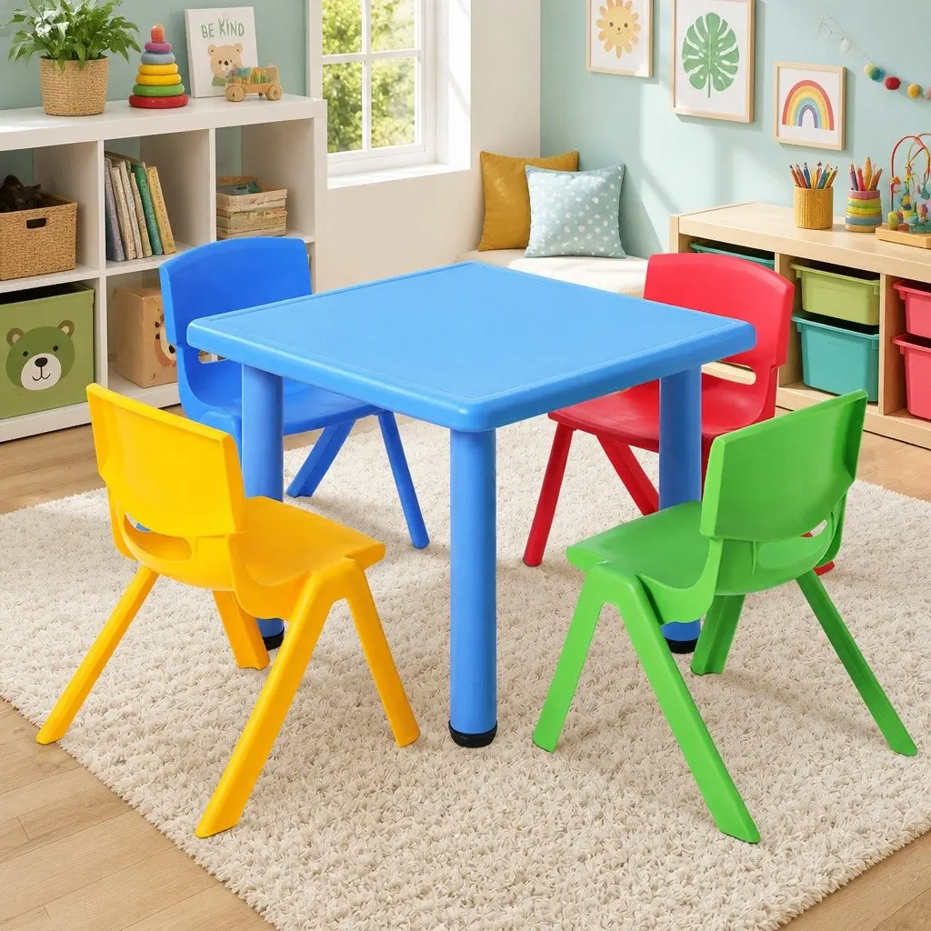 Kids Table and Chairs Set 5 Piece Study Desk Playset Children Furniture
