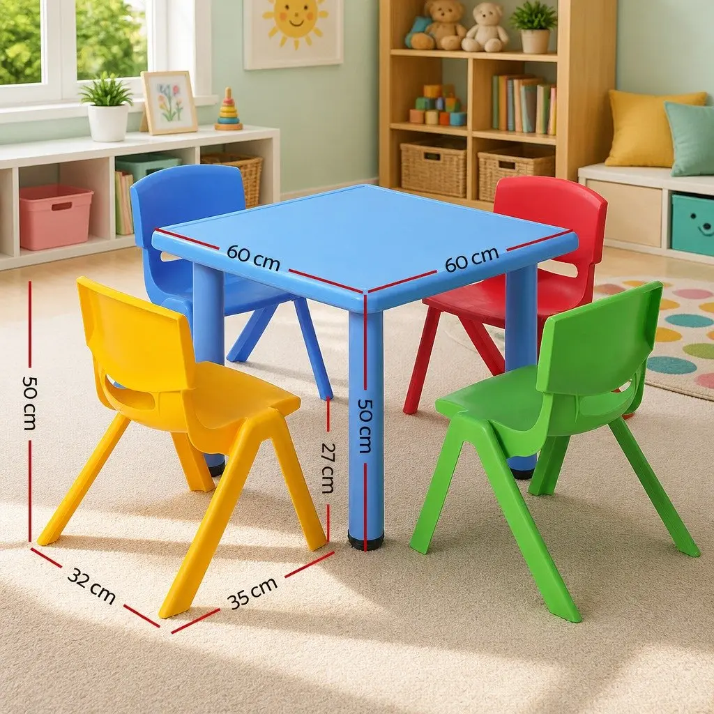Kids Table and Chairs Set 5 Piece Study Desk Playset Children Furniture
