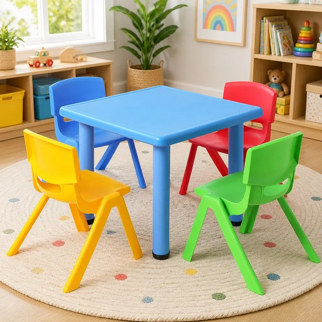 Kids Table and Chairs Set 5 Piece Study Desk Playset Children Furniture