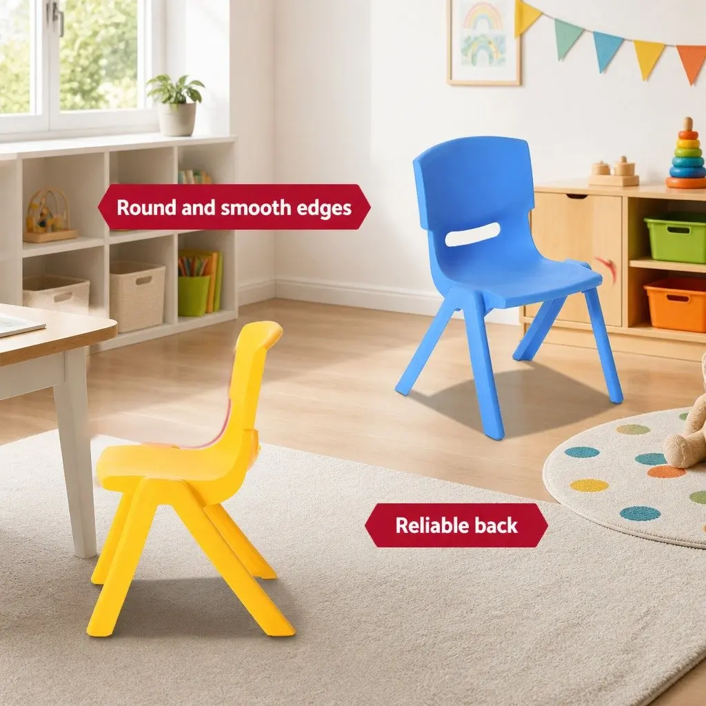 Kids Activity Table and Chairs Set Blue 9 Piece Stackable Seating