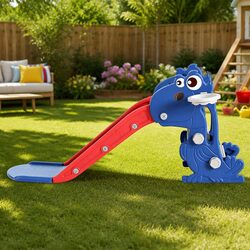 Compact Kids Slide Set with Basketball Hoop for Little Ones