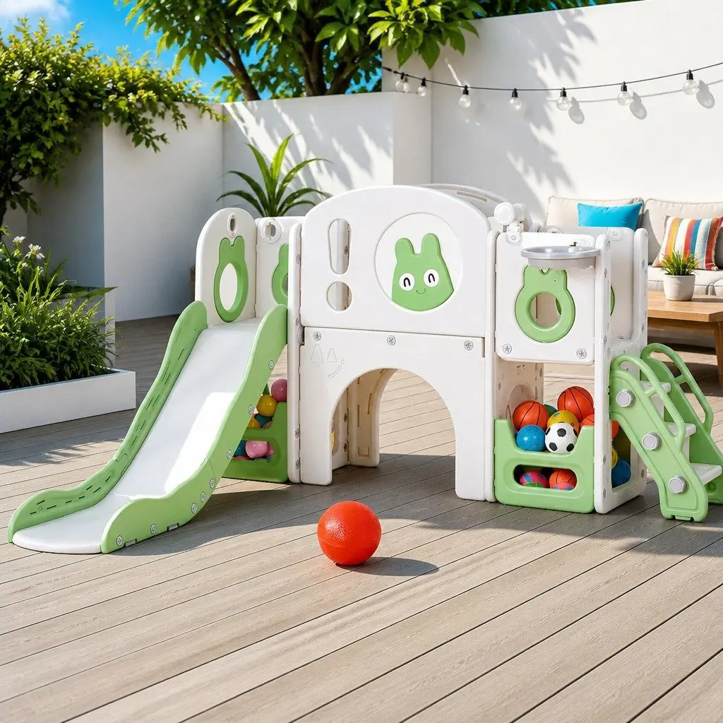 Kids Slide Swing Set with Telescope and Accessories