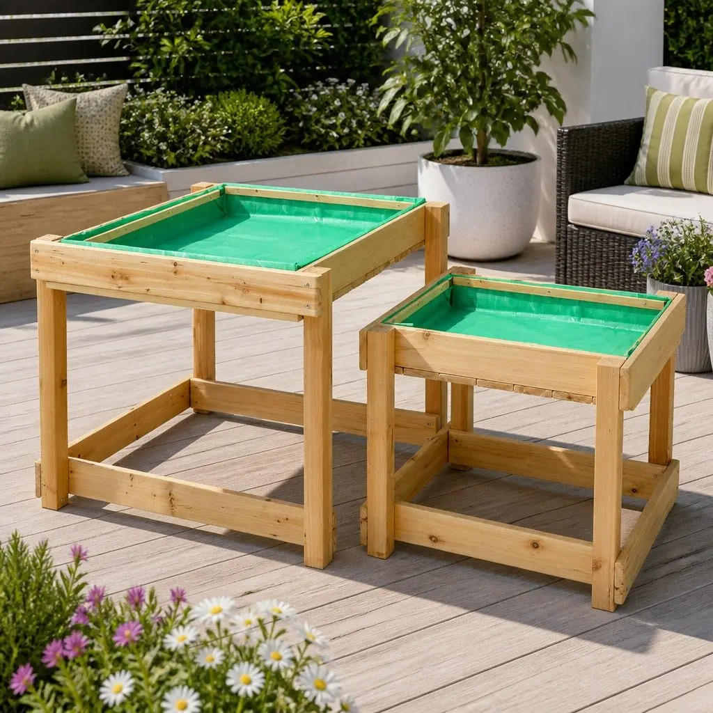 Kids Sandbox Water Table Set for Outdoor Fun 101cm