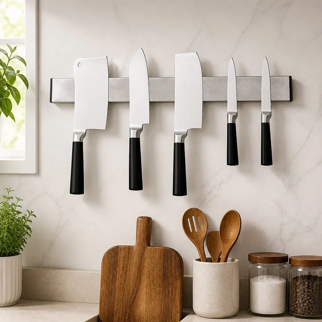 Magnetic Knife Holder Silver 40cm Wall Mount Stainless Steel Kitchen Storage Organizer
