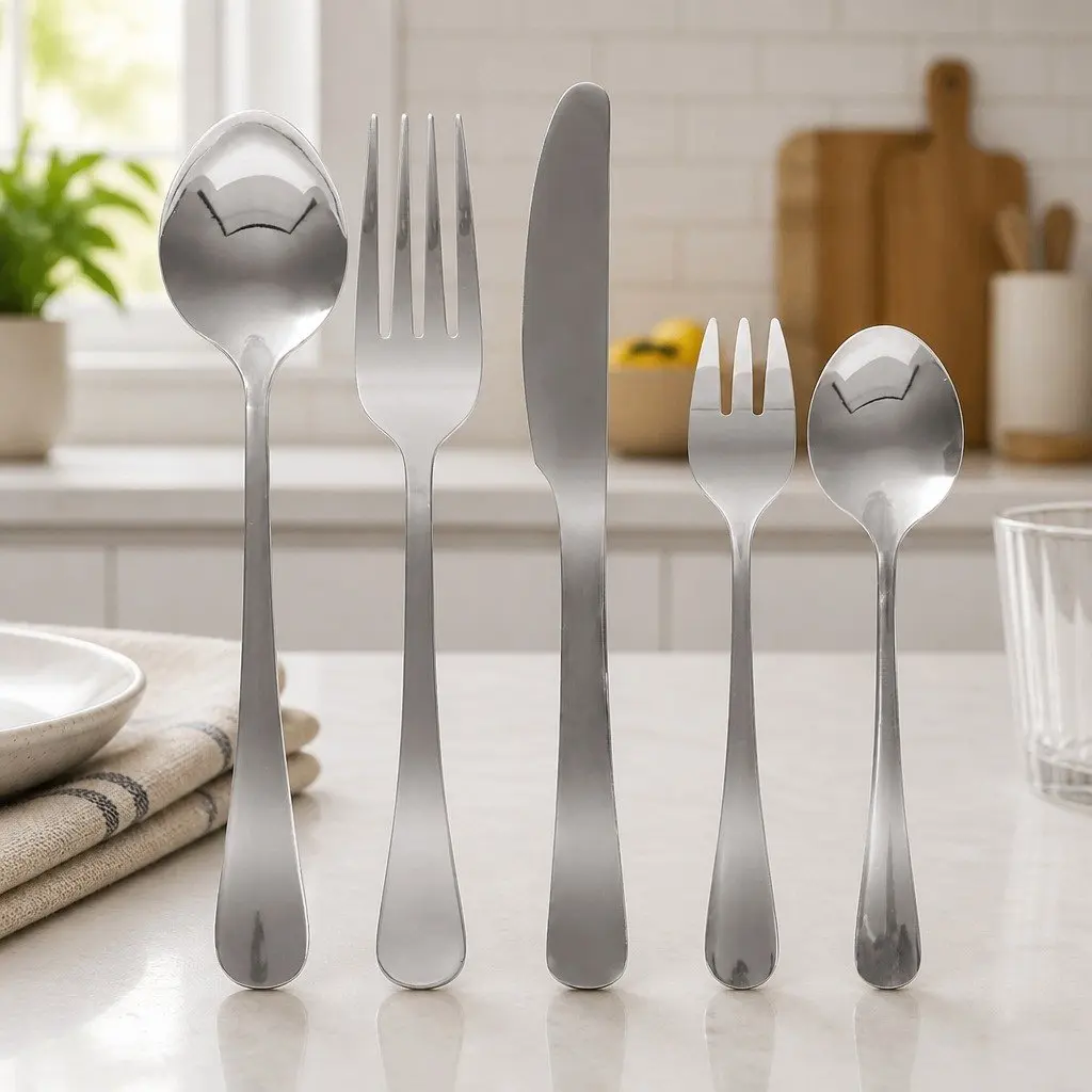 120 Piece Cutlery Set Stainless Steel Fork Knife Spoon Silver Dining Flatware