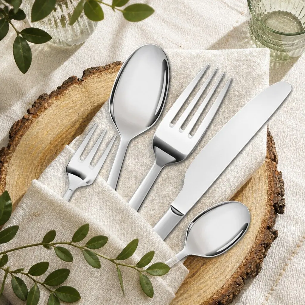 120 Piece Cutlery Set Stainless Steel Fork Knife Spoon Silver Dining Flatware