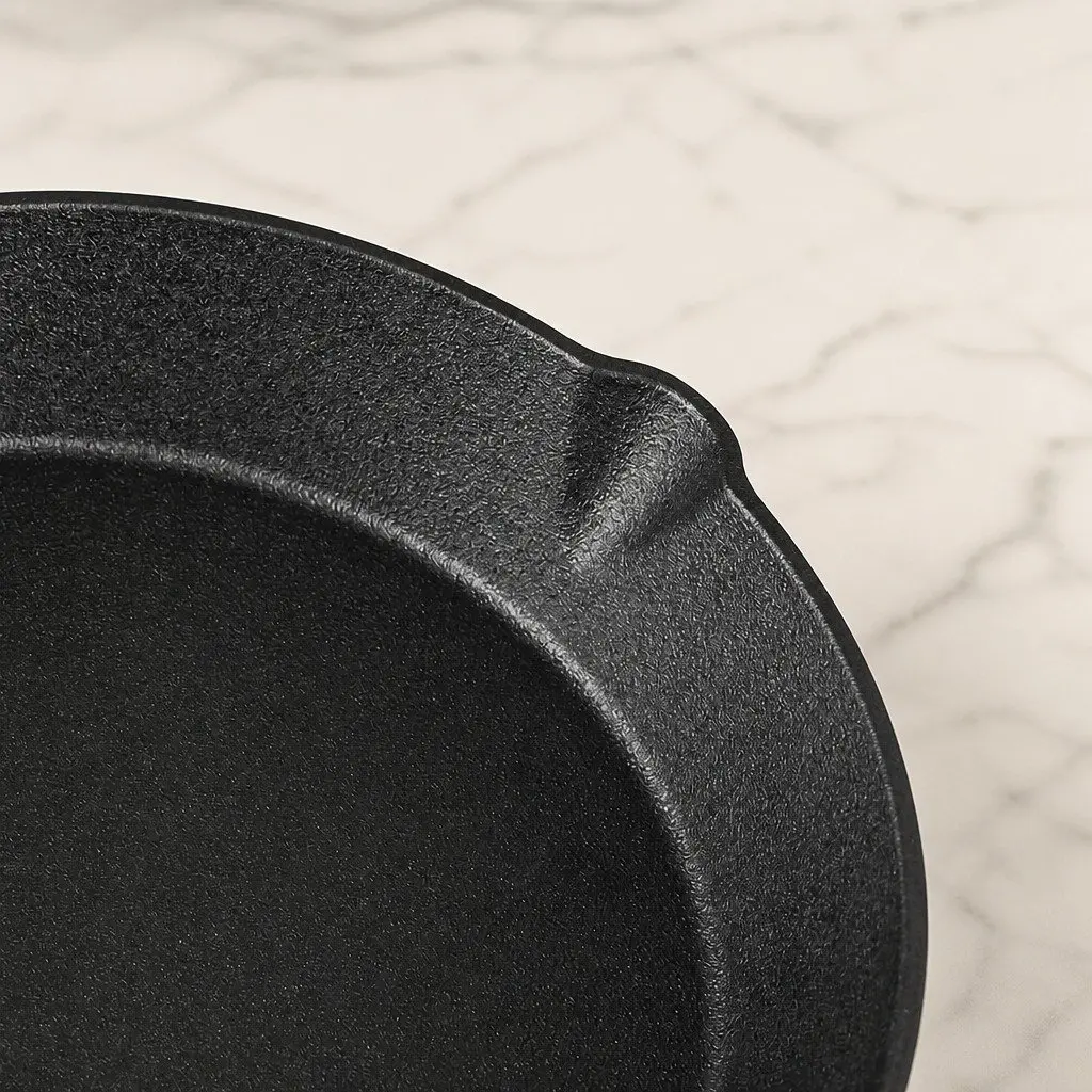 Cast Iron Frying Pan Set Black 3 Piece Non-Stick Cookware All Stovetops