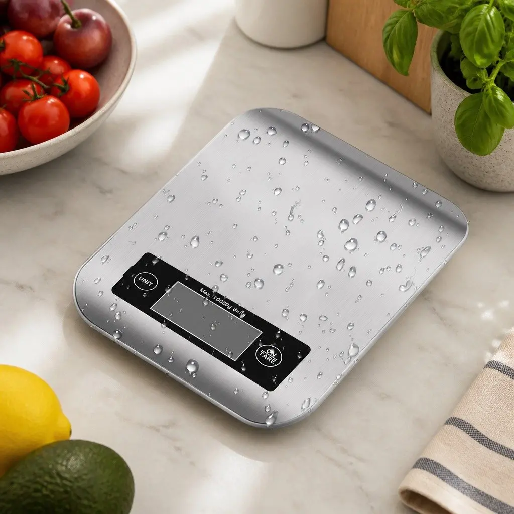 Digital Kitchen Food Scale 10kg LCD Display Stainless Steel Platform Tare