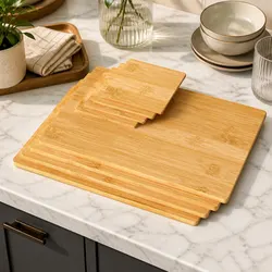 Concise Bamboo Coaster & Placemat Set - 8 Pcs