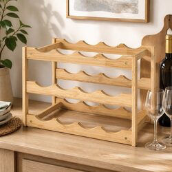 Your New Bamboo Wine Rack - Store 12 Bottles with Ease