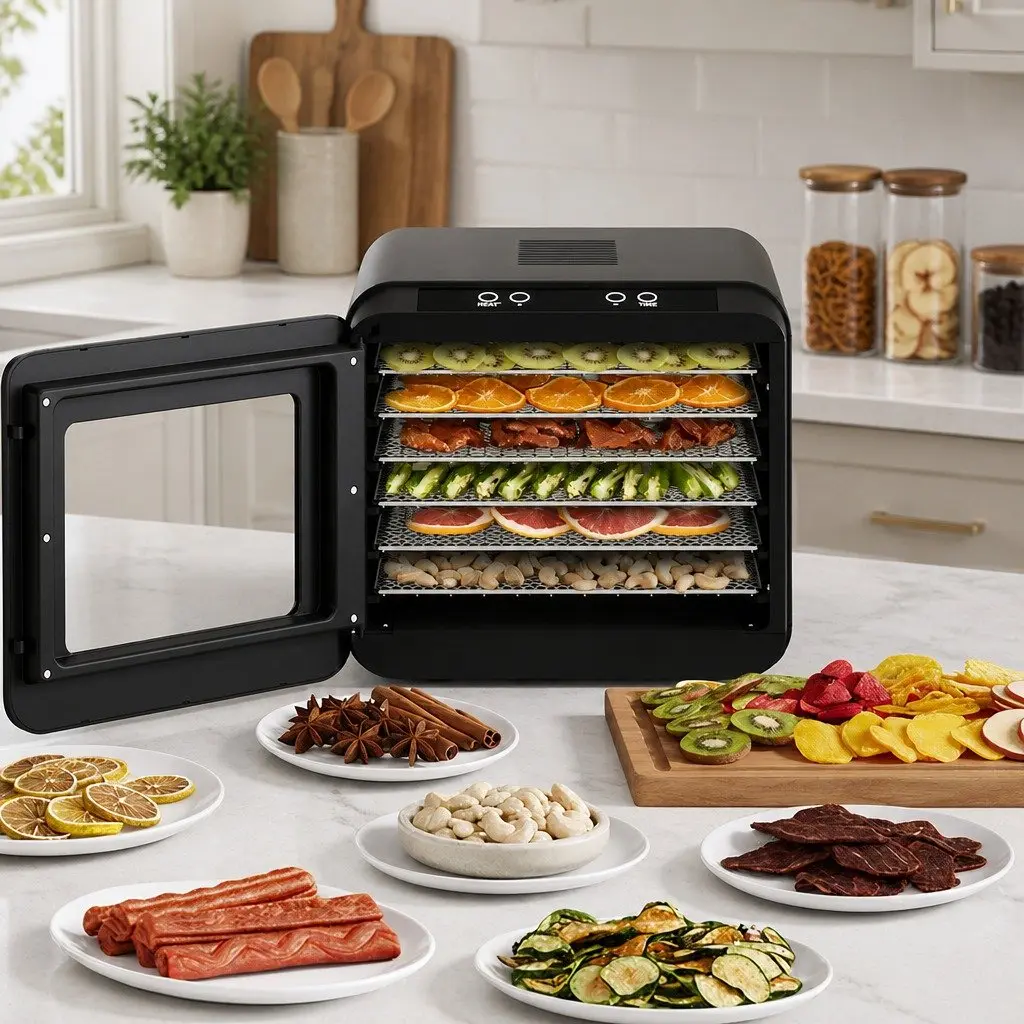 Food Dehydrator Black 6 Trays Digital Temperature Control