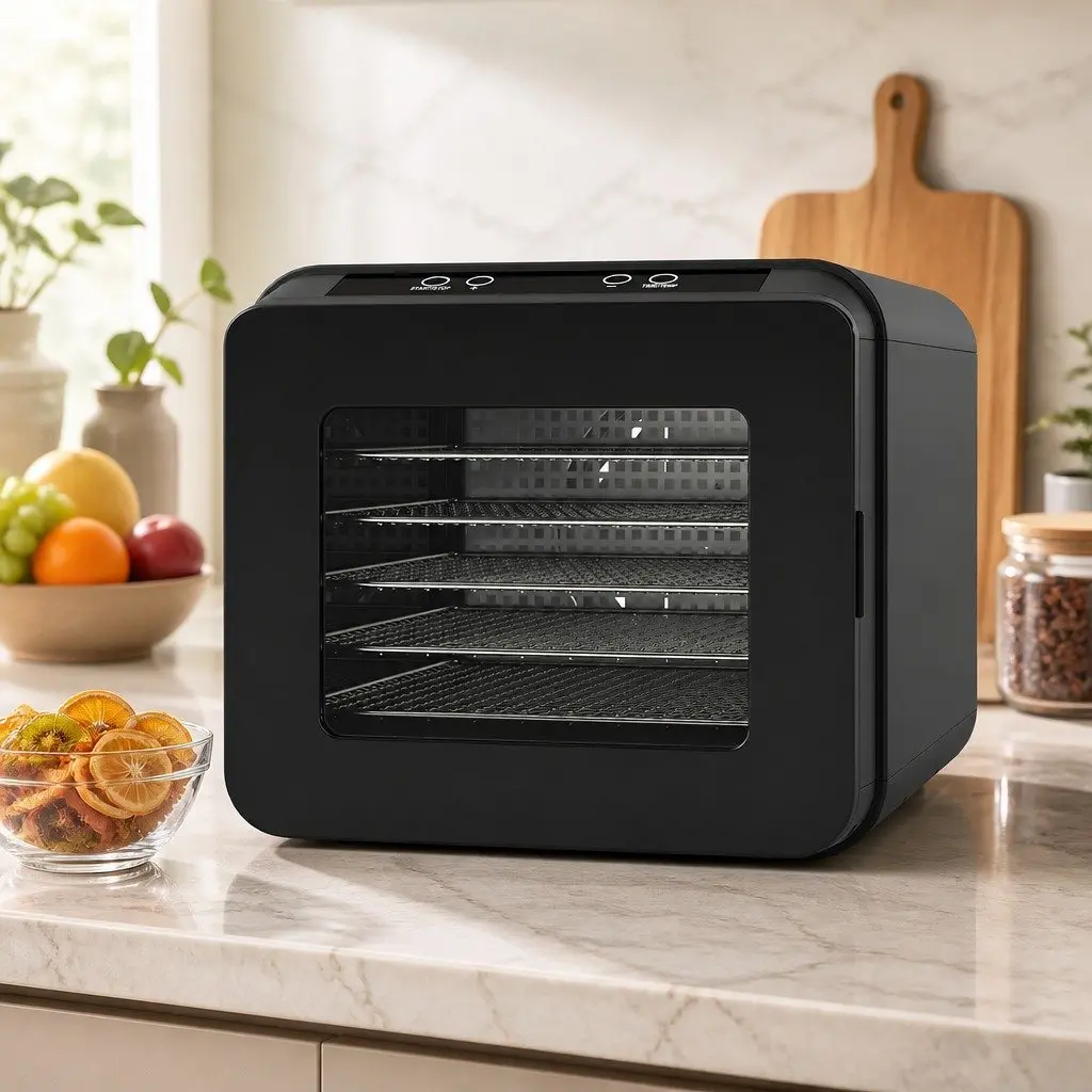 Food Dehydrator Black 6 Trays Digital Temperature Control