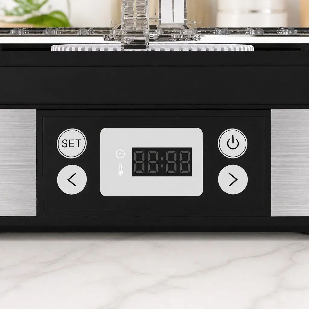 5 Tray Food Dehydrator Black Stainless Steel Digital LED Controls