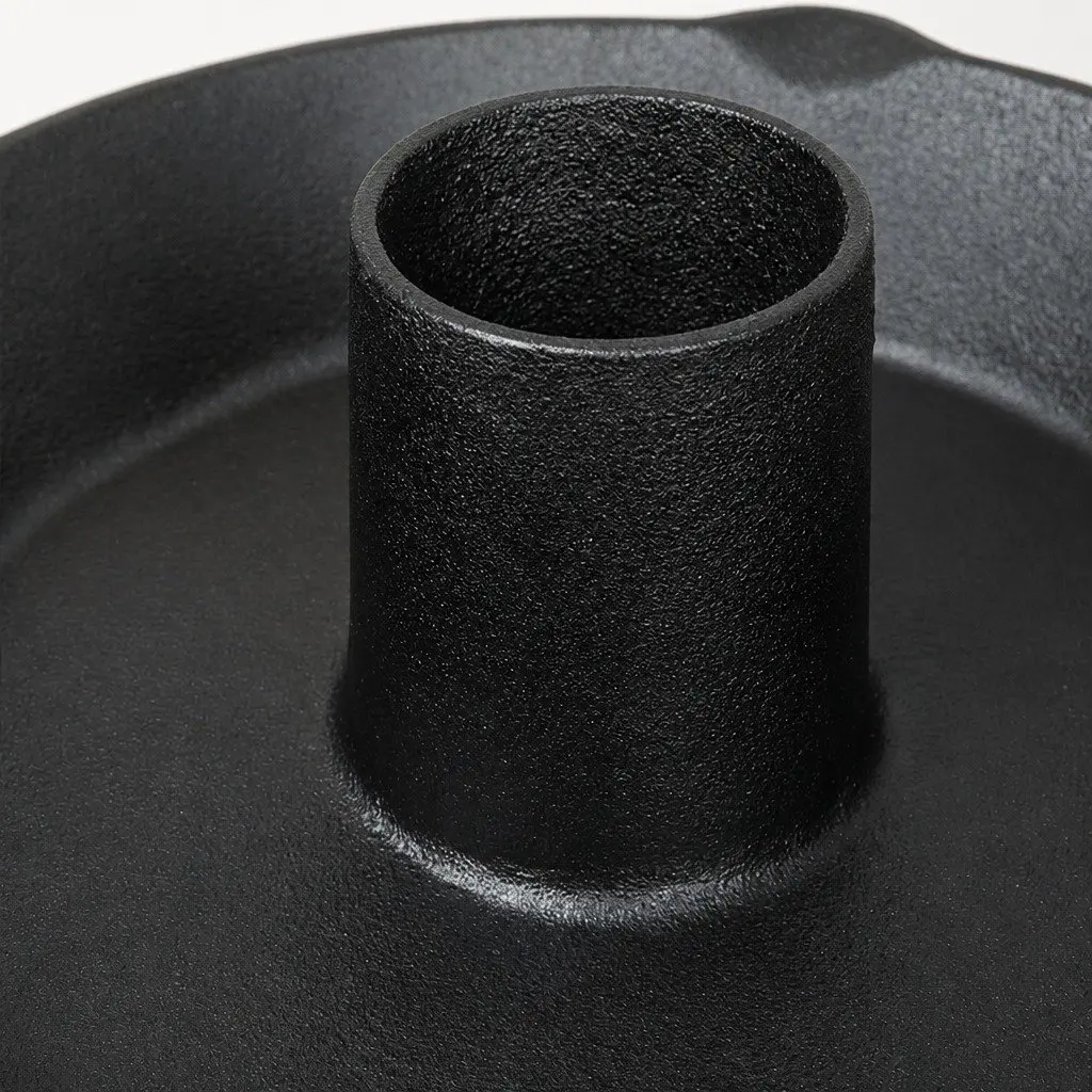 Cast Iron Roaster Stand Chicken Beer Can Holder Dutch Oven Pan Kitchen Outdoor