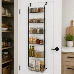 Compact 6 Tier Over The Door Pantry Organiser Rack