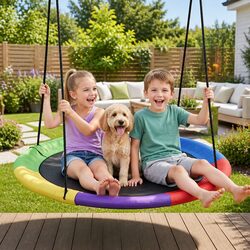 Tree Swing Hammock 100cm Oval Platform Backyard Outdoor Garden Relaxation Seat