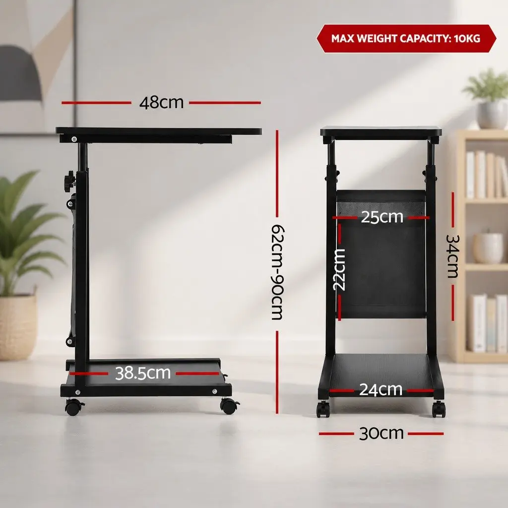 Mobile Laptop Desk Height Adjustable Workstation Portable Computer Table 48CM