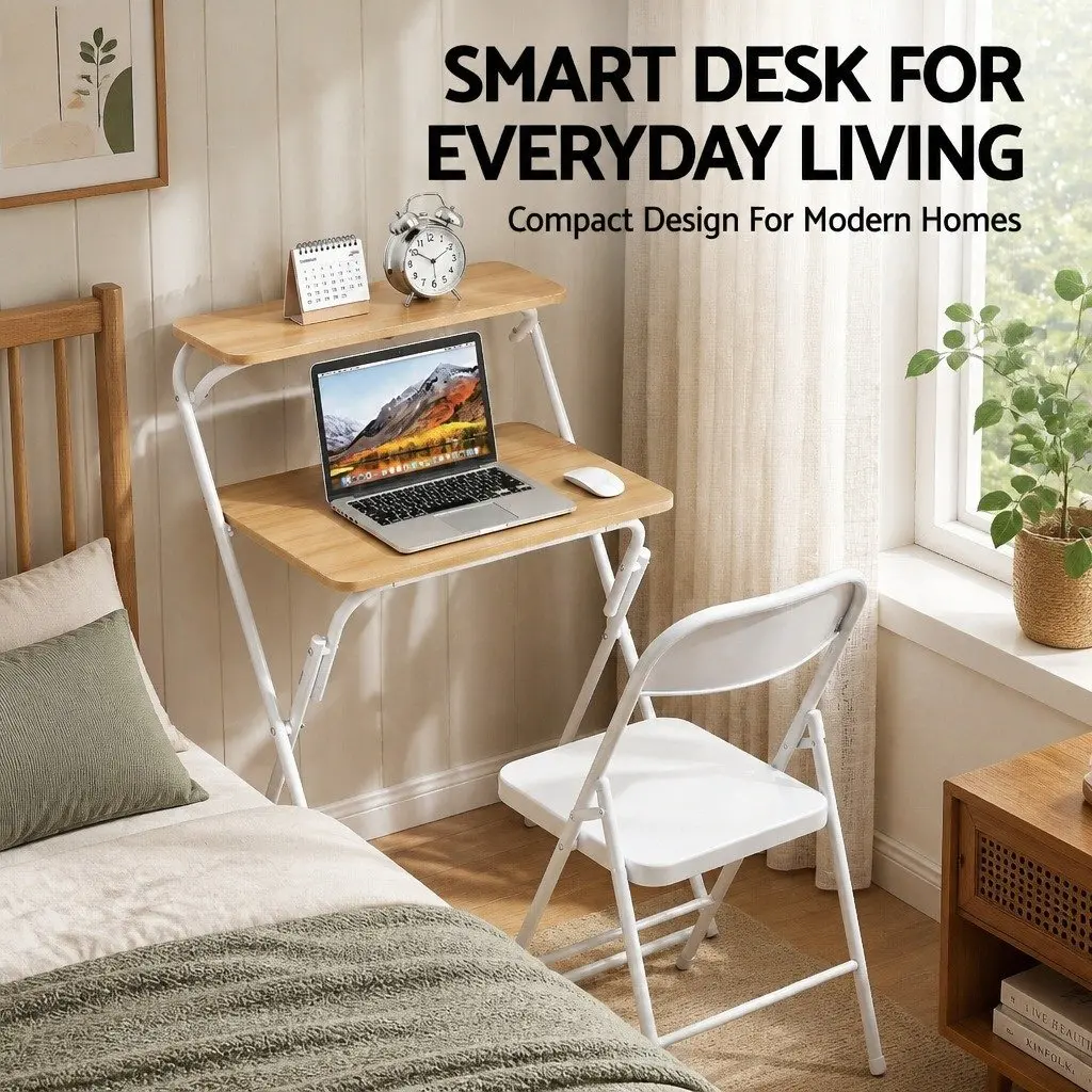 Foldable Laptop Desk Adjustable Computer Study Table Home Office Workstation