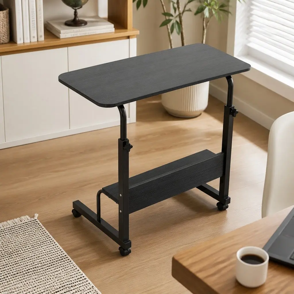 Laptop Stand Black 80CM Height Adjustable Portable Mobile Desk